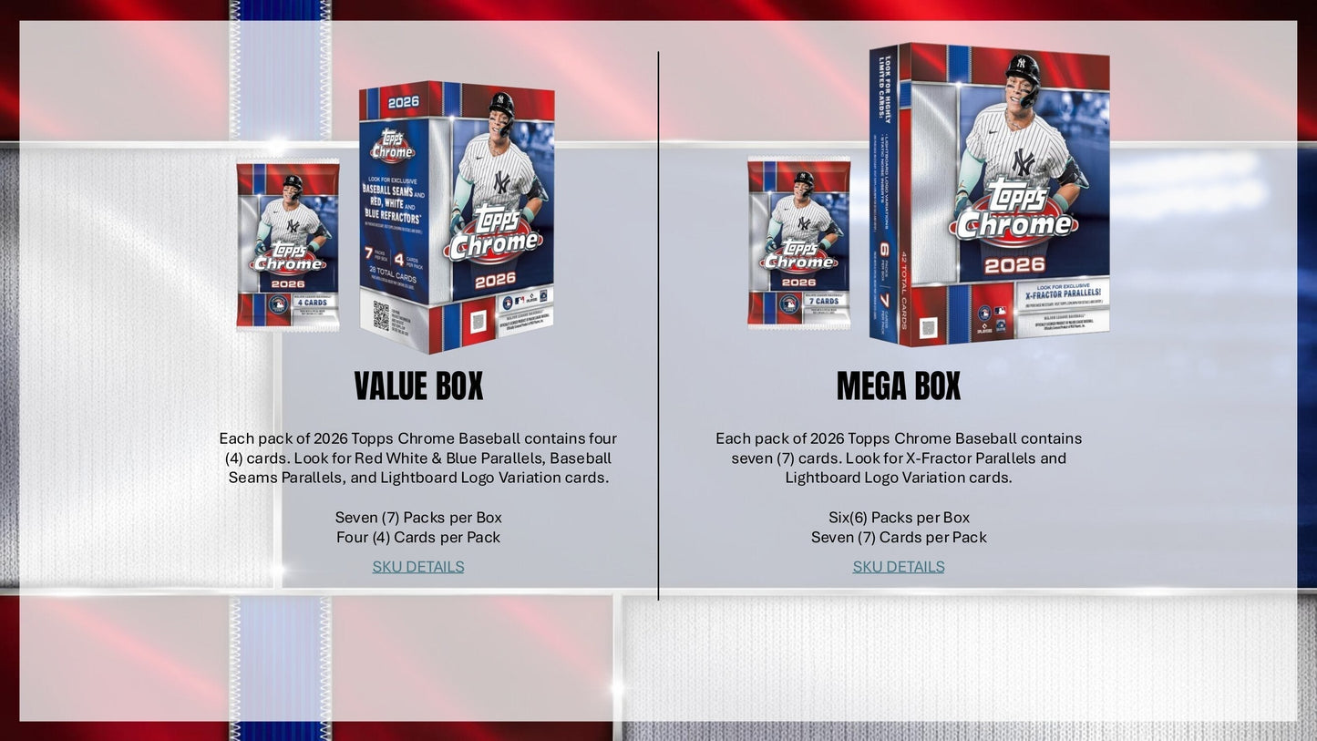 2026 Topps Chrome Baseball Hobby Box (Presale 7/22)